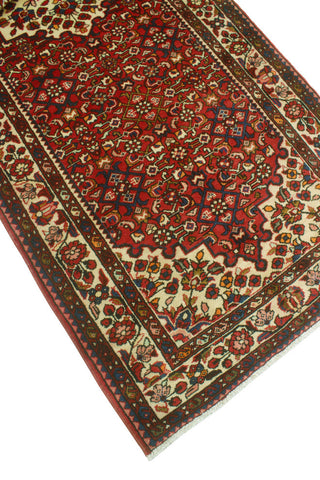 Fine Vintage Distressed Arslan Red/Ivory Runner, 3'6 x 9'7