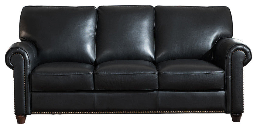 Barbara Leather Craft Sofa, Black