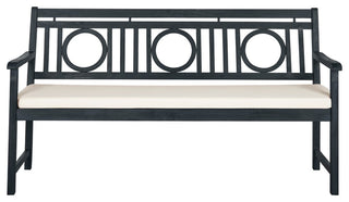 Safavieh Montclair Indoor/Outdoor 3-Seat Bench, Dark Slate Gray