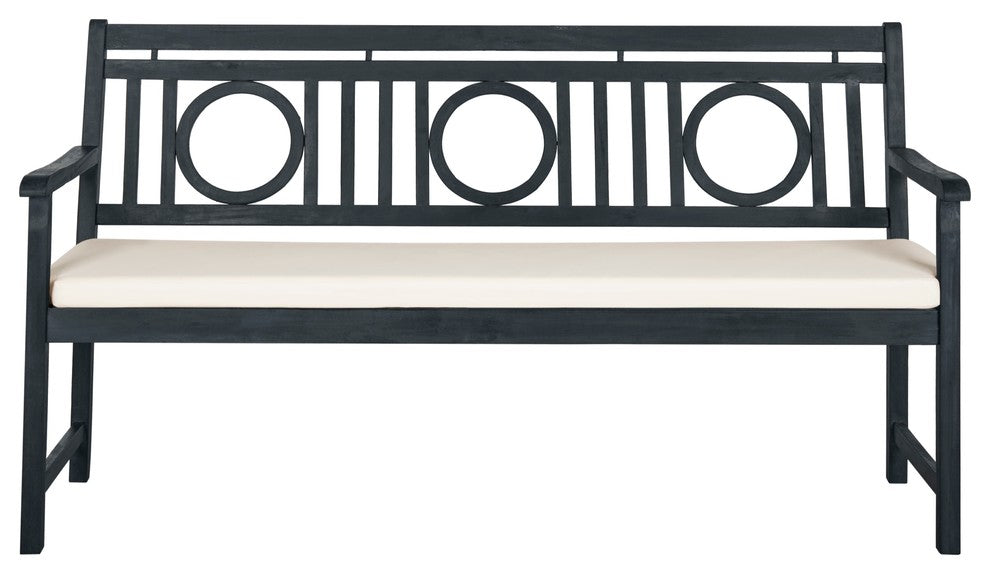 Safavieh Montclair Indoor/Outdoor 3-Seat Bench, Dark Slate Gray