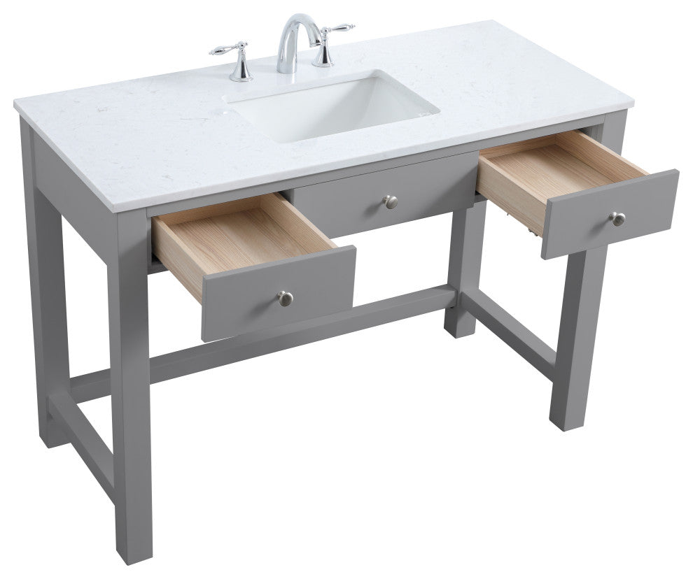 48" ADA Compliant Bathroom Vanity, Gray