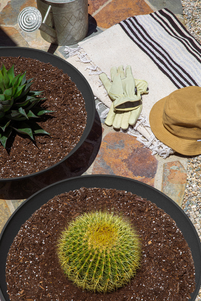 Lane Round Planter Bowl, Black, 24'', 2 Pack