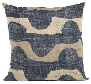 Plutus Blue Shore Stripe Luxury Throw Pillow, 24"x24"