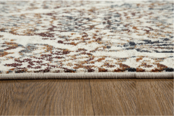 3"x5" Ivory Brown Decorative Diamond Area Rug