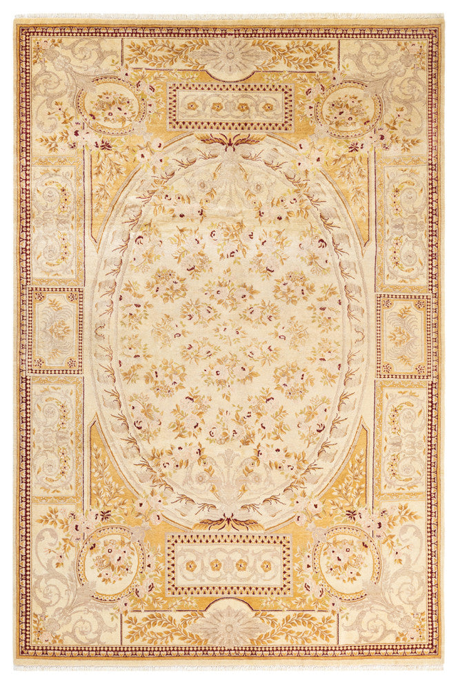 Nova, One-of-a-Kind Hand-Knotted Area Rug Ivory, 6'1"x9'1"