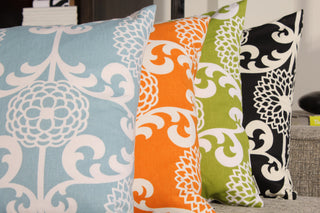 Pillow Decor - Waverly Fun Floret Throw Pillow, Licorice Black, 20" X 20"