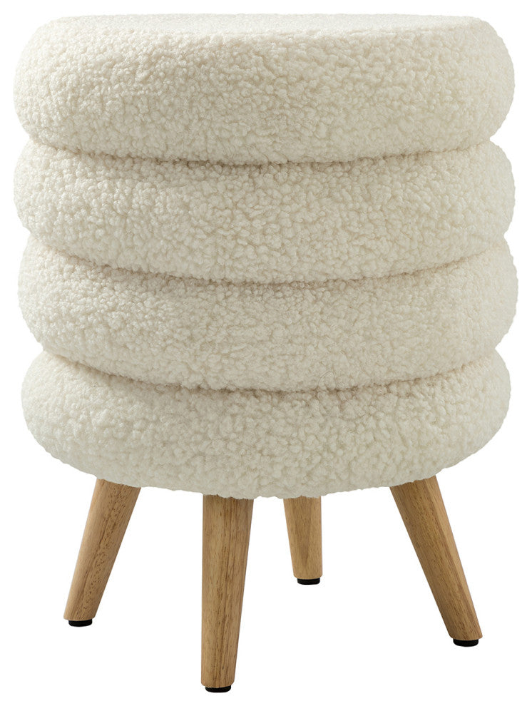 Flavio 15.7"W Ottoman, Ivory