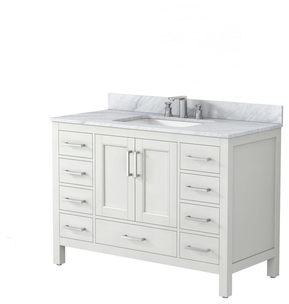 48 inch Plywood Freestanding Bathroom Vanity Set with Drawer and Doors, Matte White