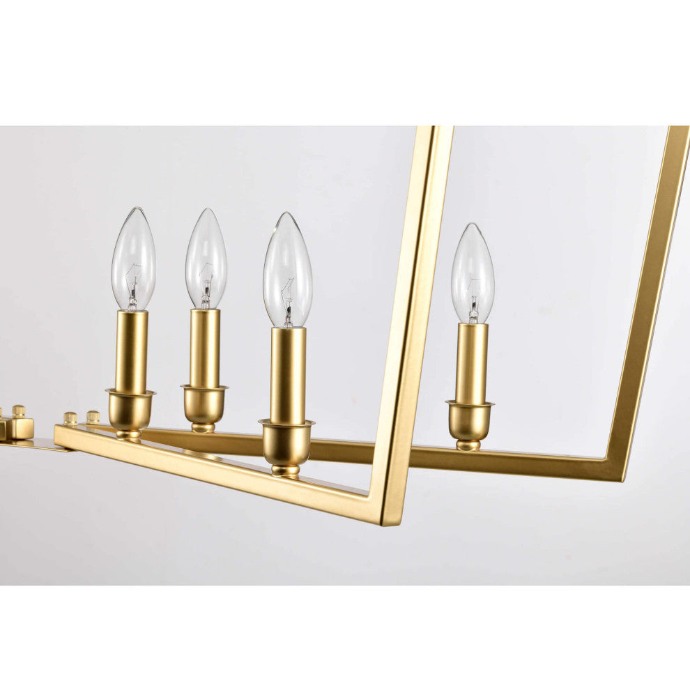 Verna 8-Light Gold Metal Frame Candle Chandelier