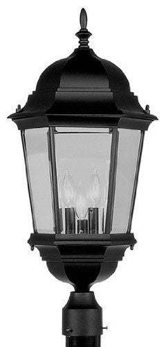 Livex Lighting 3 Light Black Outdoor Post Lantern - 7568-04