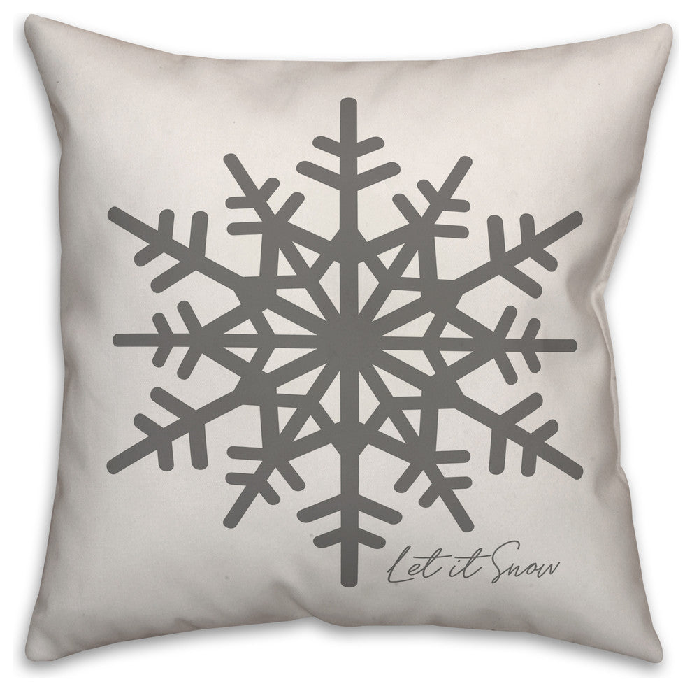 Let It Snow Snowflake 18"x18" Throw Pillow Cover