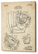 Epic Graffiti "Baseball Glove Blueprint Patent Parchment" Giclee Canvas, 18"x26"