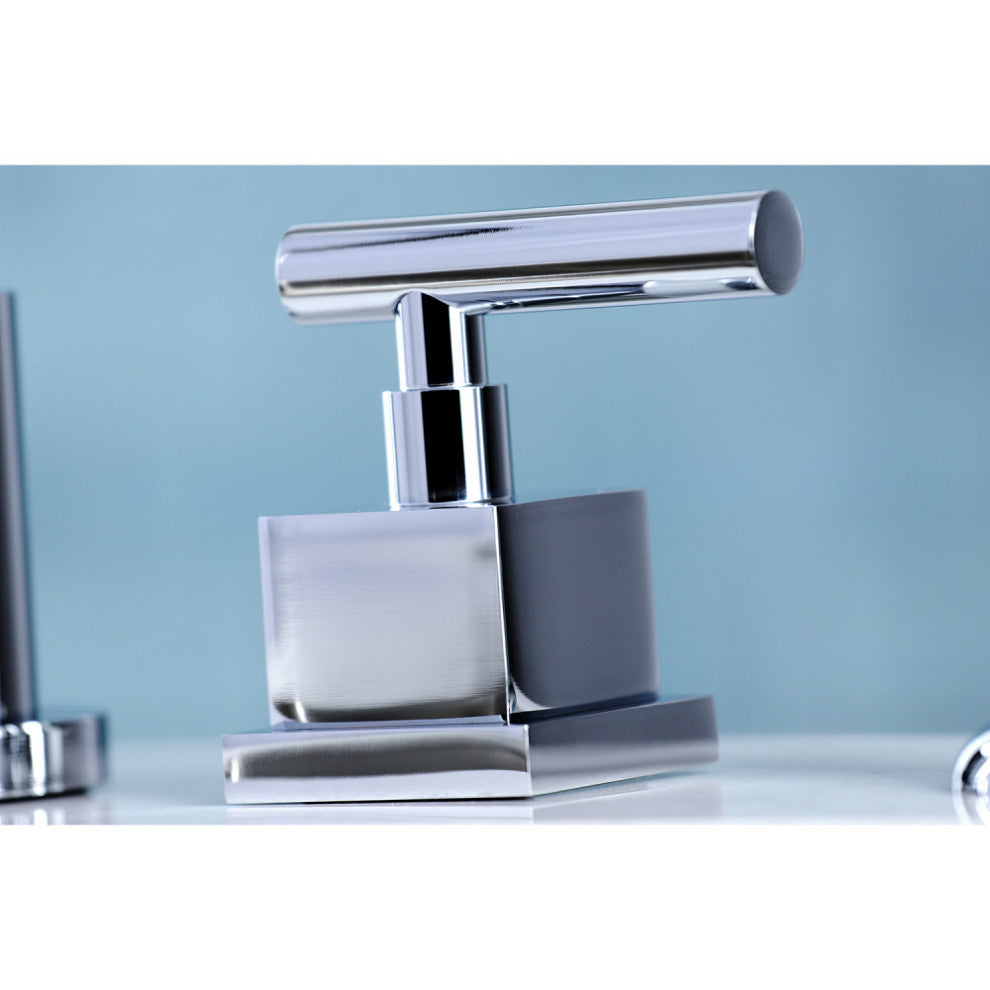 Kingston Brass Widespread Kitchen Faucet With Plastic Sprayer, Polished Chrome