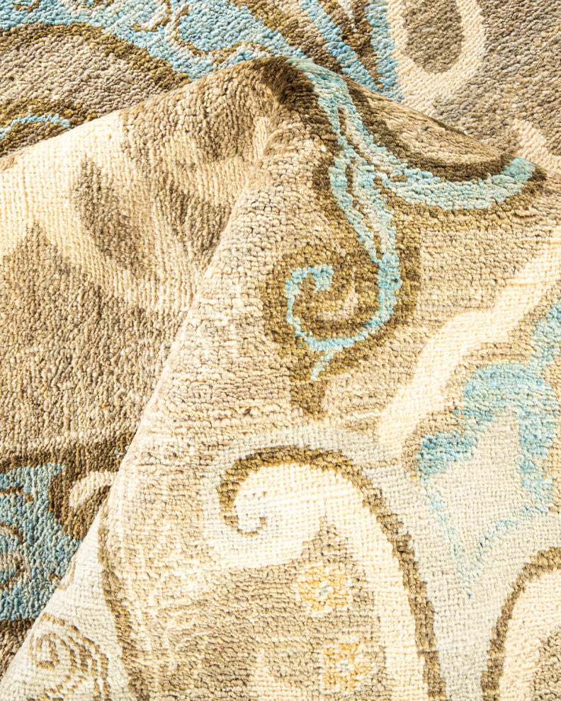 Bhoi One-of-a-Kind Hand-Knotted Area Rug Light Gray, 10'0"x14'2"