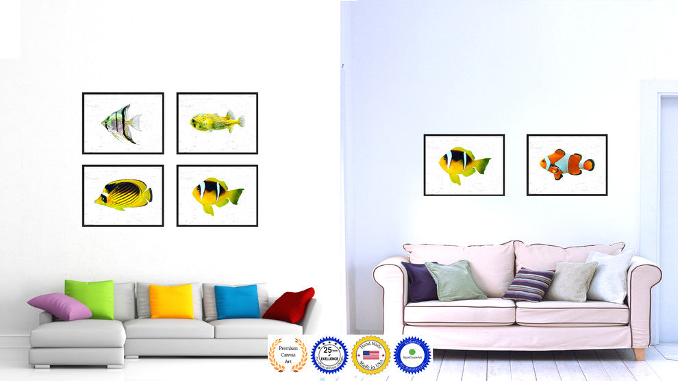 Yellow Tropical Fish Painting, 28"x37"