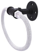 Pipeline Towel Ring with Stainless Steel Braided Ring, Matte Black