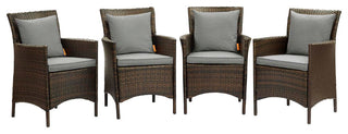 Conduit Outdoor Patio Wicker Rattan Dining Armchair Set of 4