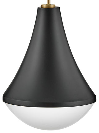 Lark Haddie 11" Modern Pendant Light, Black + Lacquered Brass