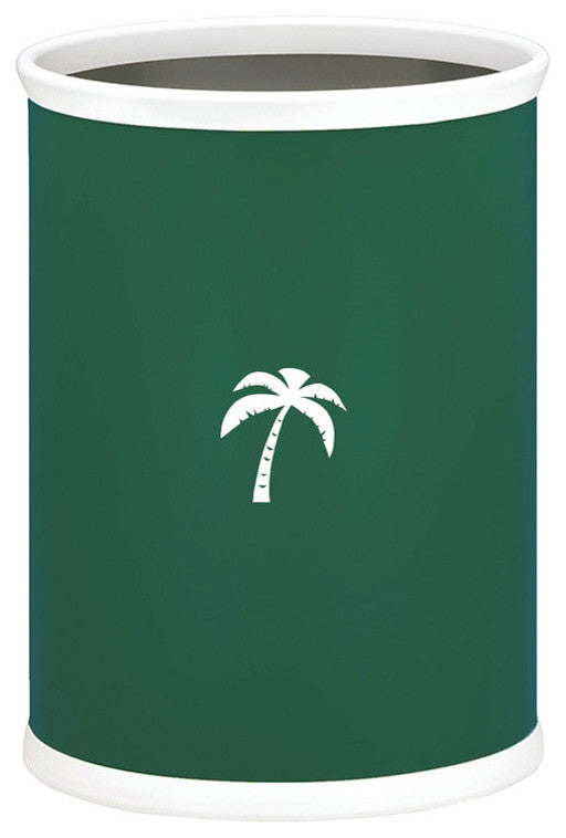 Kasualware 14" Oval Wastebasket 13 qt. Palm Tree