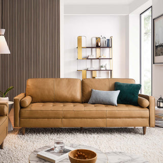 Valour 88" Leather Sofa, Tan