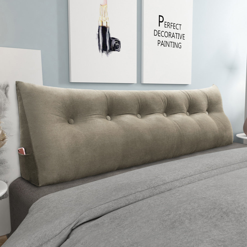 WOWMAX Bed Rest Wedge Dorm Bed Pillow Daybed Cushion Hostel Bed Headboard Pillow, 71x20x8