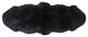 Modern Sheepskin Double Pelt 2'x3' Rug, Black