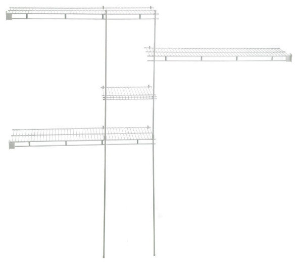 ClosetMaid 1628 Shelf and Rod Closet Organizer Kit, Vinyl Coated Steel, 5' To 8'