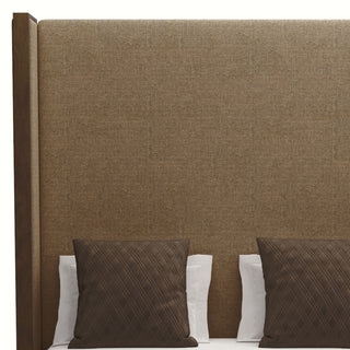 Nativa Interiors Irenne Plain Bed, Brown, Queen, High Headboard