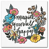 Elizabeth Caldwell 'Imagine Yourself Happy Color' Canvas Art, 24x24
