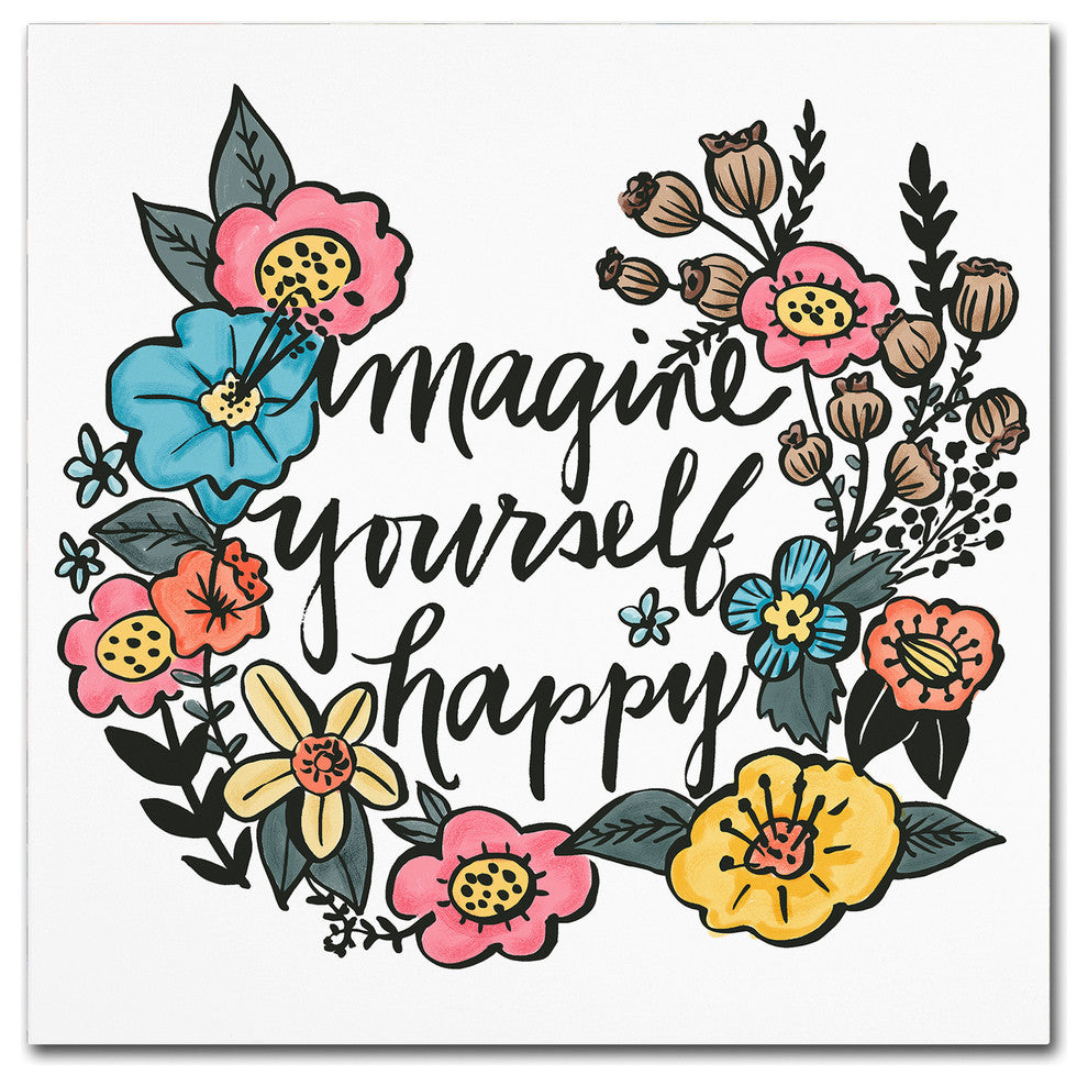 Elizabeth Caldwell 'Imagine Yourself Happy Color' Canvas Art, 24x24