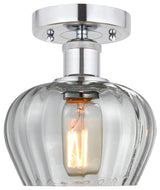 Innovations 616-1F-PC-G92 1 Light 6.5" Semi-Flush Mount, Polished Chrome