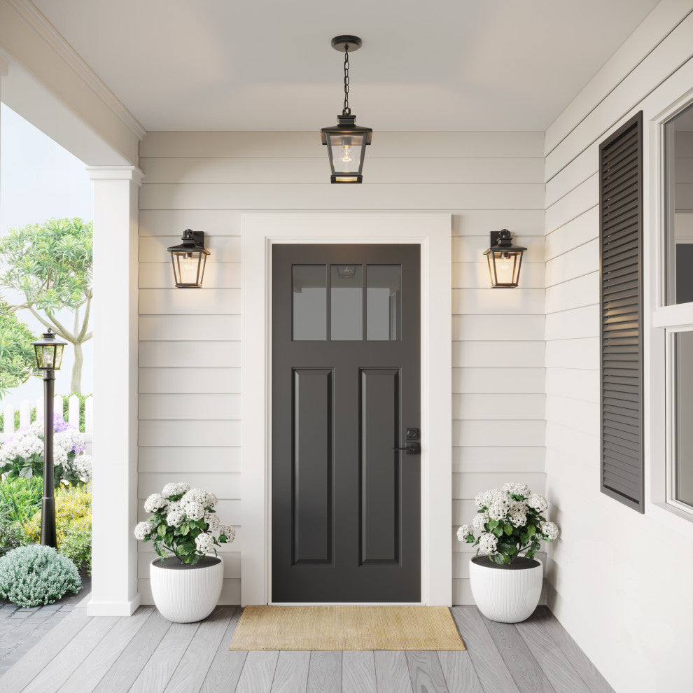 1 Light 7.5 in. Powder Coat Black Outdoor