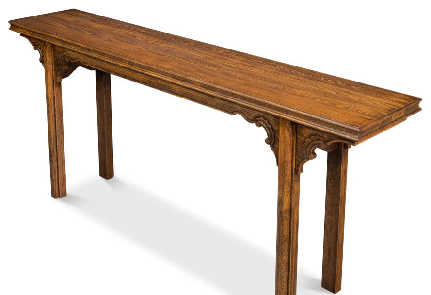 Equestrian Console Table Reclaimed Wood
