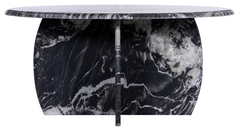 Formentera Marble Coffee Table, Black, Coffee Table