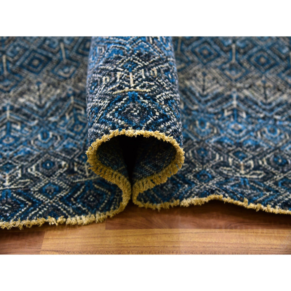 Yale Blue, Kohinoor Herat Design, 100% Wool Hand Knotted Rug, 7'8"x10'