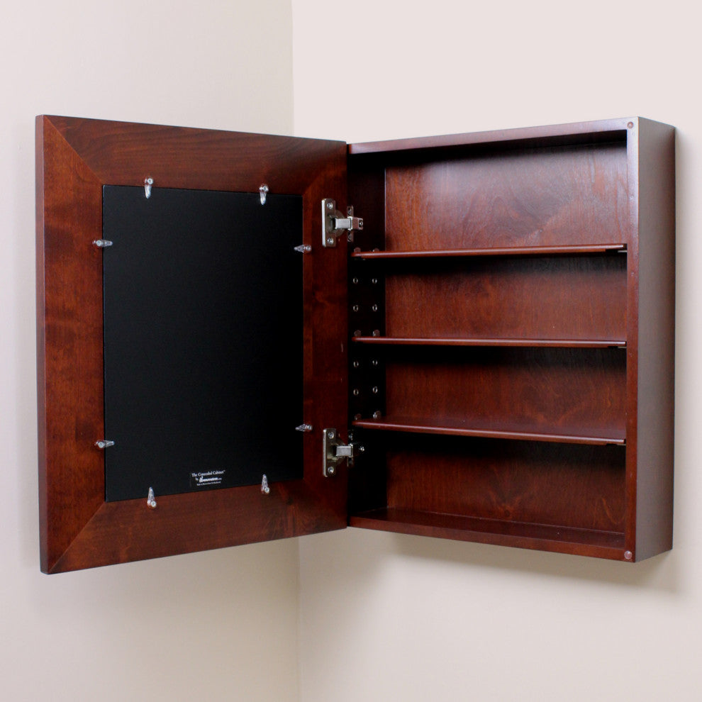 Wall Mount Mirrored Medicine Cabinet, Espresso