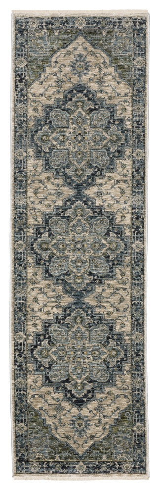Oriental Weavers Sphinx Aberdeen 051G1 Traditional Rug, Blue/Beige, 7'10" Round