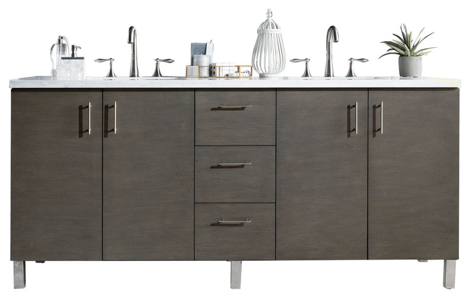 James Martin 850-V72-SOK-3AF 72" Double Vanity with 3 CM Solid Surface Top