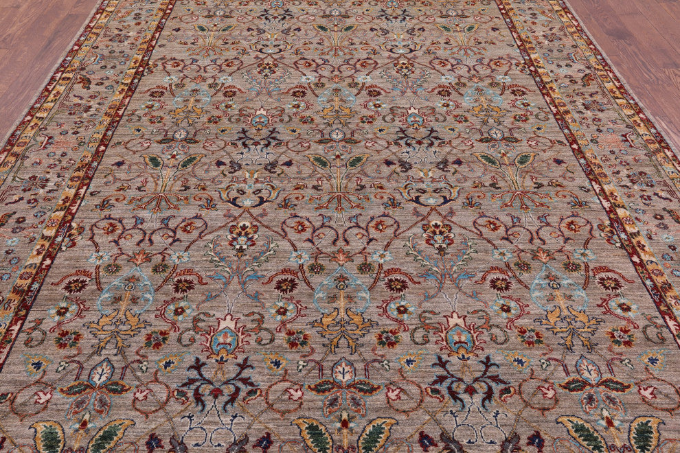 8' 1" X 11' 1" Hand Knotted Persian Tabriz Wool Rug Q7538