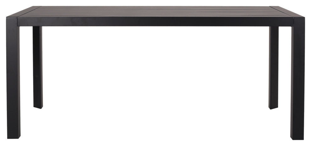 GDF Studio 7-Piece Modern Outdoor Dining Set, Black
