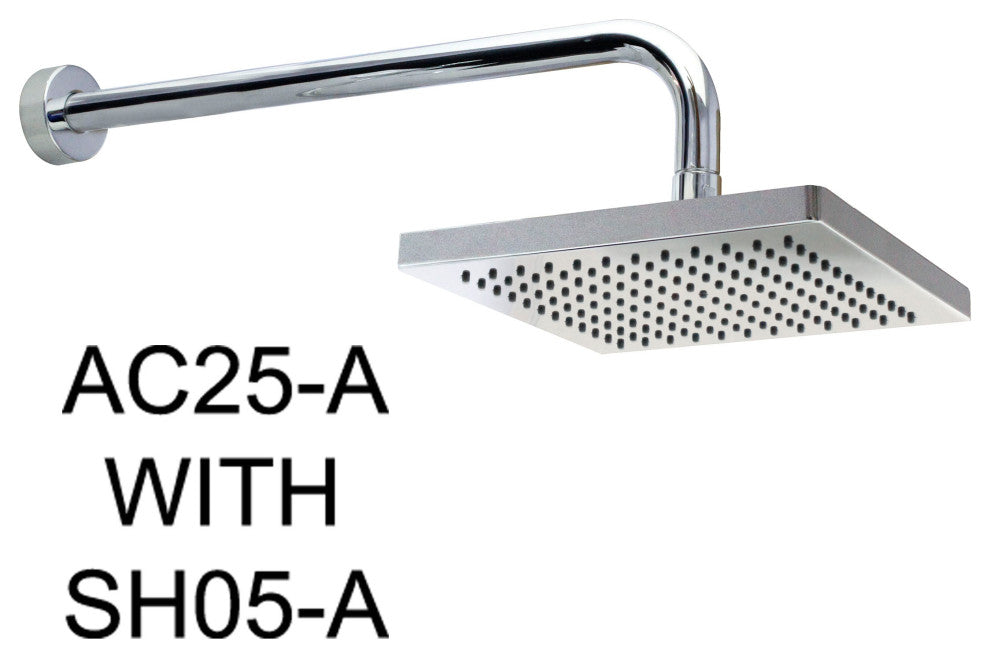 MODONA's 8" SQUARE Rain Shower Head -, Polished Chrome