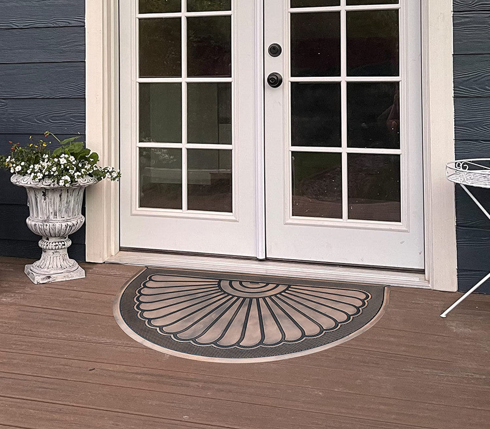 A1HC 100% Pure Rubber Front Door Mat 30"x48" Non-Slip, Sunburst Bronze