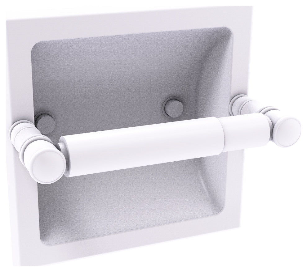 Carolina Recessed Toilet Paper Holder, Matte White