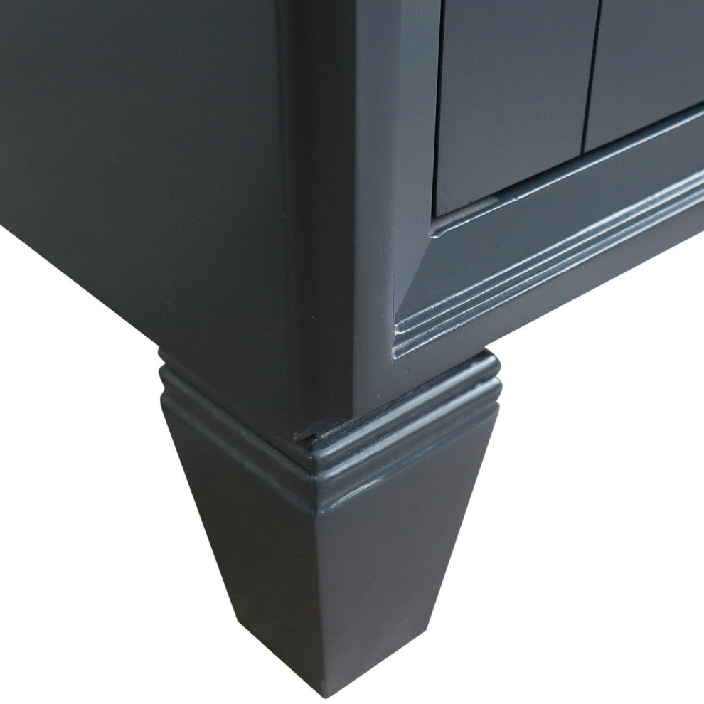 31" Single Sink Vanity, Dark Gray Finish With White Carrara Marble