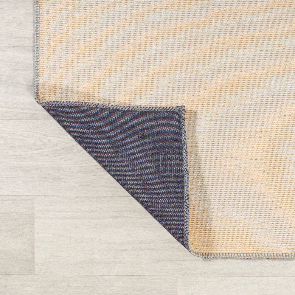 Cirkel Minimalist Geometric Dot Machine-Washable Area Rug, Cream/Rust, 2x8
