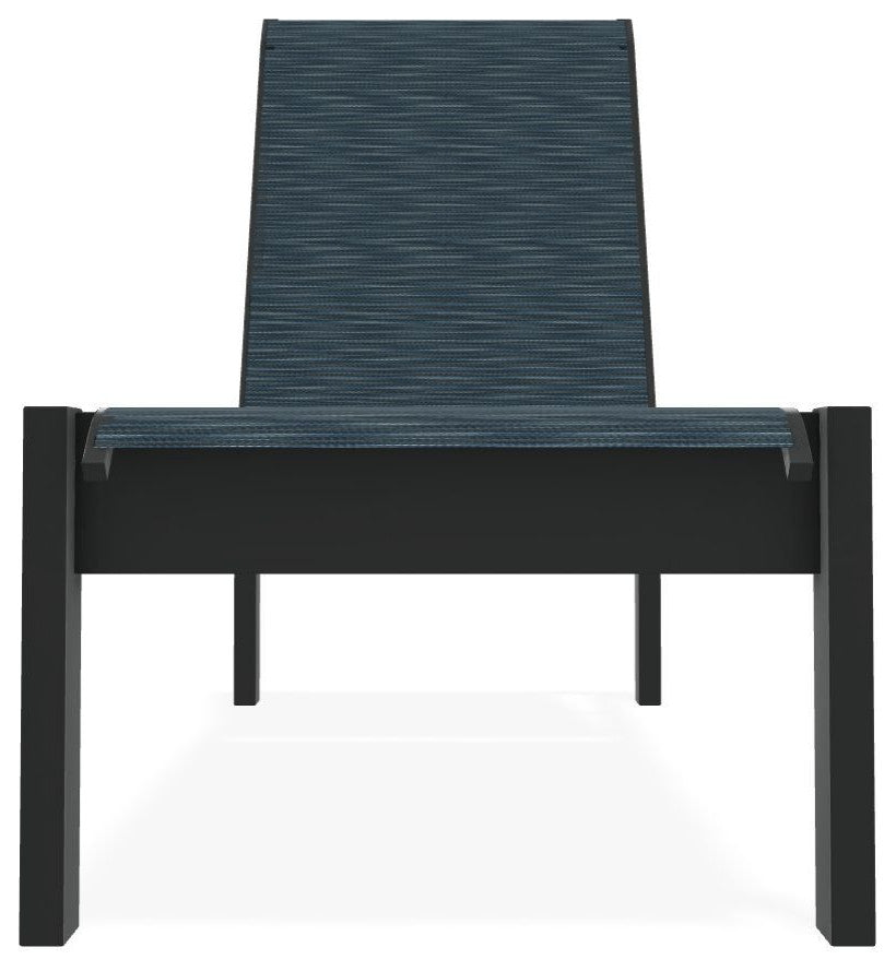 Leeward Sling Stackable Outdoor Chaise Lounge, Nimbus Ocean/Graphite