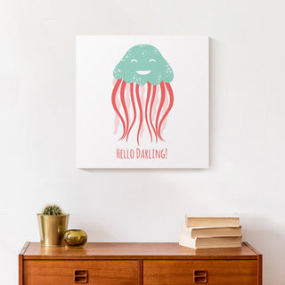 Hello Darling Jellyfish 16x16 Canvas Wall Art
