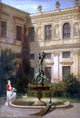Hans Von Marees Courtyard with the Grotto Wrapped Canvas