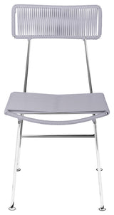 Hapi Indoor/Outdoor Handmade Dining Chair, Clear on Chrome