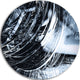 3D Abstract Art Black Spiral, Abstract Digital Disc Metal Artwork, 23"